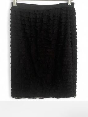 Y2K BETSEY JOHNSON BLACK RUFFLE SKIRT ELASTIC WAIST SIZE MEDIUM